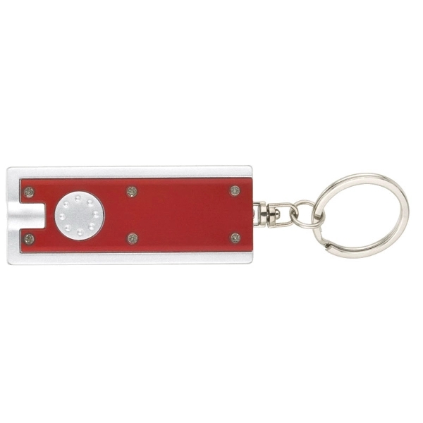 0.38" x 3.75" x 1" Ester plastic keychain with LED flashlight... from ASI 67866 Logomark/Valumark