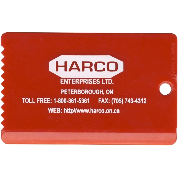 3 3/8" x 2 1/8" credit card-shaped plastic ice scraper with... from ASI 59683 Harco Enterprises LTD / Harco Enterprises