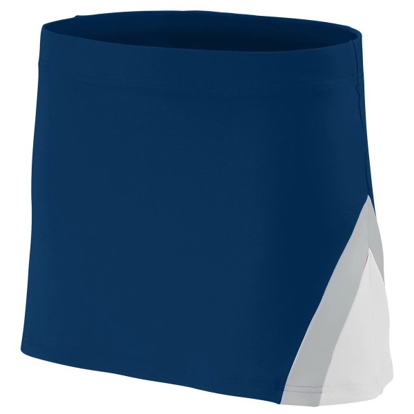 Girls polyester/spandex knit low rise cheer skirt that's sold blank... from ASI 37461 Augusta Sportswear