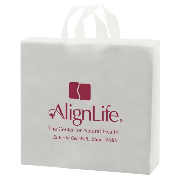 16" x 18" x 6" clear frosted soft loop handle bags... from ASI 75731 PWS / Pacific Western Sales/Cater Line