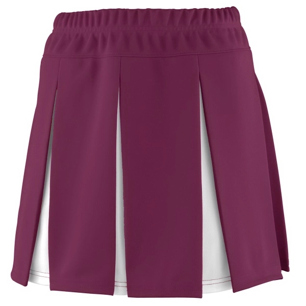 Girls 100% polyester double knit cheer skirt that's sold blank.... from ASI 37461 Augusta Sportswear