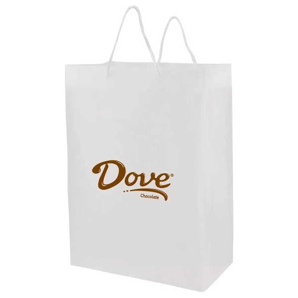 4.0 mil. high density frosted clear plastic bags/eurototes with fabric handles,... from ASI 75731 PWS / Pacific Western Sales/Cater Line