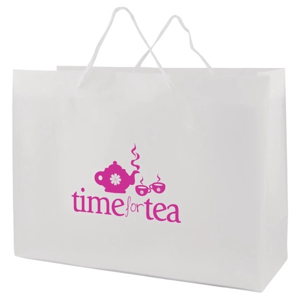 4.0 mil. high density frosted clear plastic bags/eurototes with fabric handles,... from ASI 75731 PWS / Pacific Western Sales/Cater Line