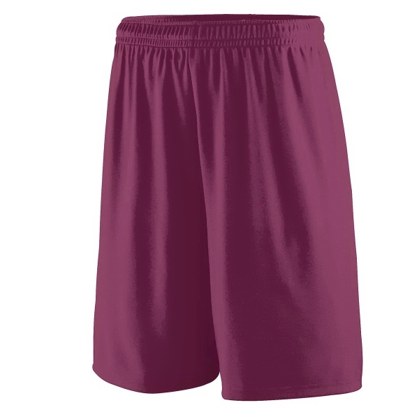 Polyester shorts for adults with moisture wicking, a 9-inch inseam, and... from ASI 37461 Augusta Sportswear / Augusta Sportswear, Inc. d/b/a Momentec Brands