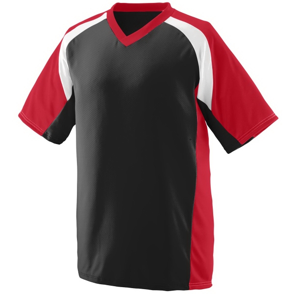 Youth pinhole mesh performance fabric baseball/softball jersey... from ASI 37461 Augusta Sportswear