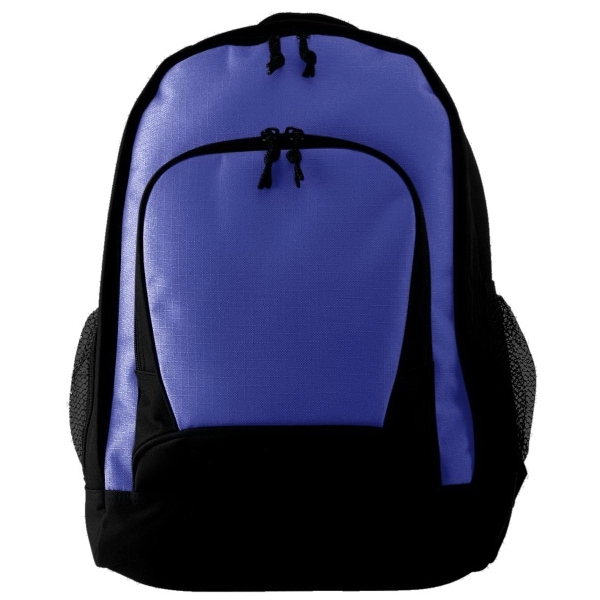 Backpack with front panels made of polyester ripstop and a zippered... from ASI 37461 Augusta Sportswear