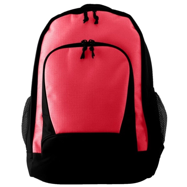 Backpack with front panels made of polyester ripstop and a zippered... from ASI 37461 Augusta Sportswear