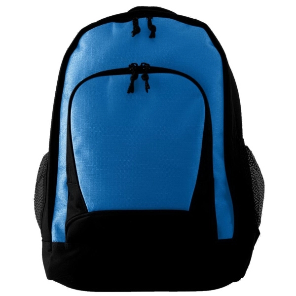 Backpack with front panels made of polyester ripstop and a zippered... from ASI 37461 Augusta Sportswear