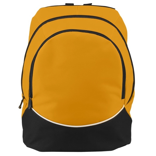 Polyester backpack with PVC coating, zippered main compartment and padded shoulder... from ASI 37461 Augusta Sportswear