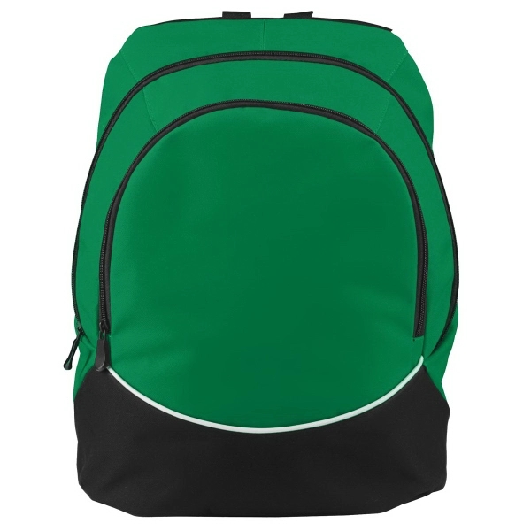 Polyester backpack with PVC coating, zippered main compartment and padded shoulder... from ASI 37461 Augusta Sportswear