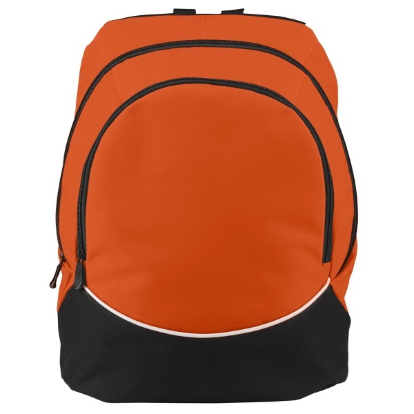 Polyester backpack with PVC coating, zippered main compartment and padded shoulder... from ASI 37461 Augusta Sportswear
