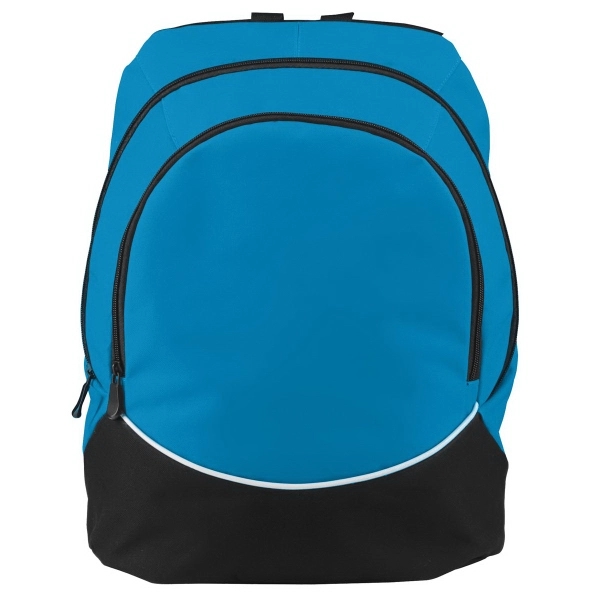 Polyester backpack with PVC coating, zippered main compartment and padded shoulder... from ASI 37461 Augusta Sportswear