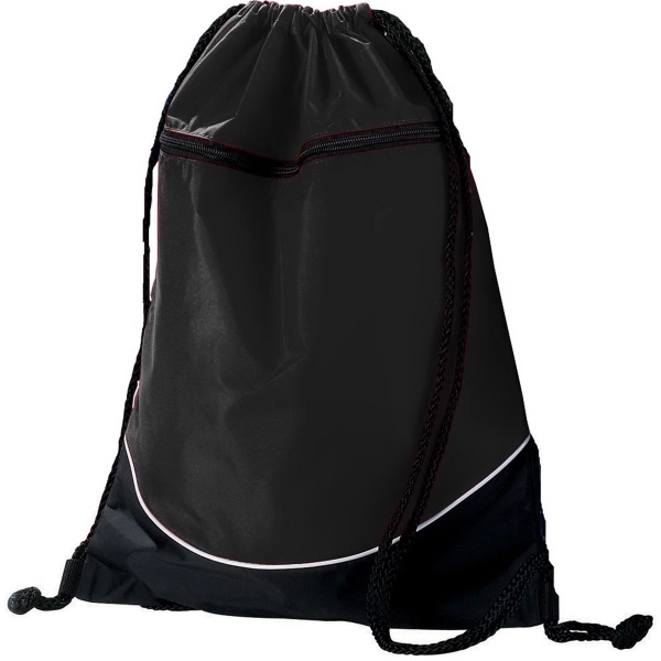 Nylon backpack with PVC coating, drawcord closure and zippered front pocket... from ASI 37461 Augusta Sportswear