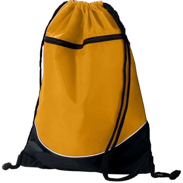 Nylon backpack with PVC coating, drawcord closure and zippered front pocket... from ASI 37461 Augusta Sportswear
