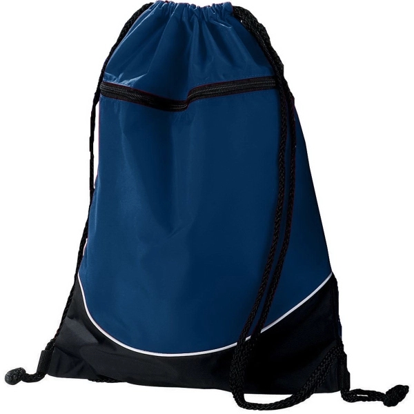 Nylon backpack with PVC coating, drawcord closure and zippered front pocket... from ASI 37461 Augusta Sportswear