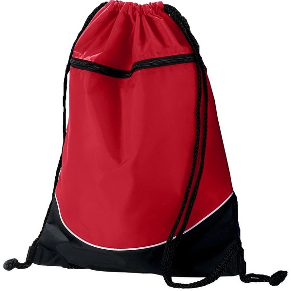 Nylon backpack with PVC coating, drawcord closure and zippered front pocket... from ASI 37461 Augusta Sportswear