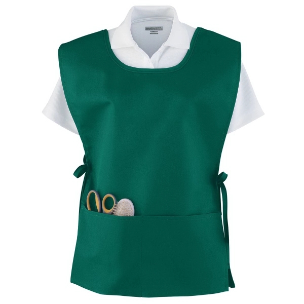 Polyester/cotton smock with adjustable side ties and a center divided pouch... from ASI 37461 Augusta Sportswear