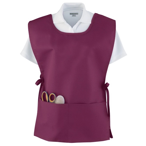 Polyester/cotton smock with adjustable side ties and a center divided pouch... from ASI 37461 Augusta Sportswear