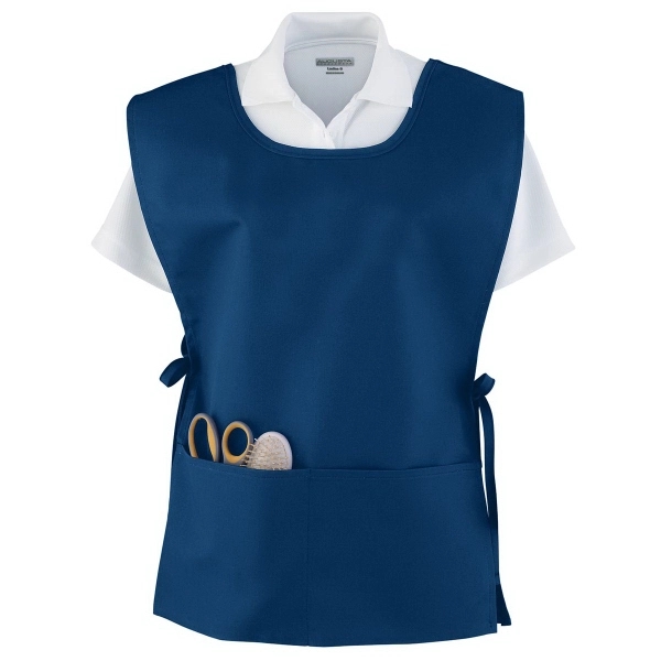 Polyester/cotton smock with adjustable side ties and a center divided pouch... from ASI 37461 Augusta Sportswear