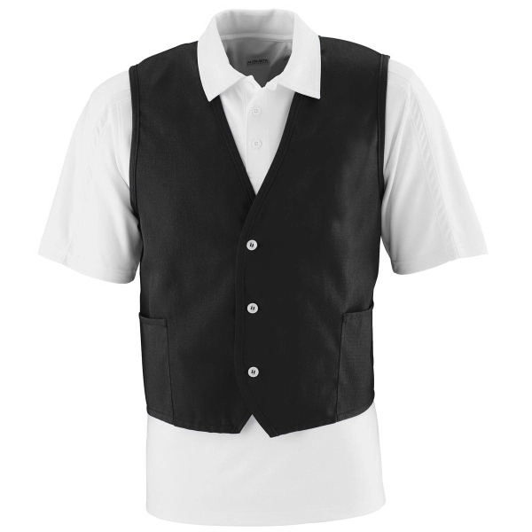Adult polyester/cotton twill vest with three-button front closure that's sold blank.... from ASI 37461 Augusta Sportswear
