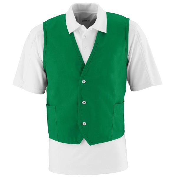 Adult polyester/cotton twill vest with three-button front closure that's sold blank.... from ASI 37461 Augusta Sportswear