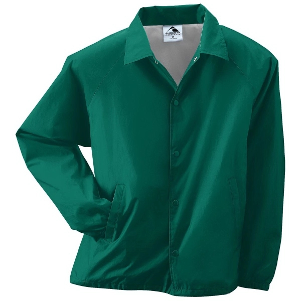 Adult water-resistant nylon coach's jacket lined with polyester featuring a snap... from ASI 37461 Augusta Sportswear