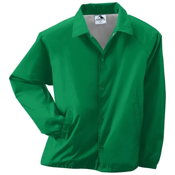 Adult water-resistant nylon coach's jacket lined with polyester featuring a snap... from ASI 37461 Augusta Sportswear