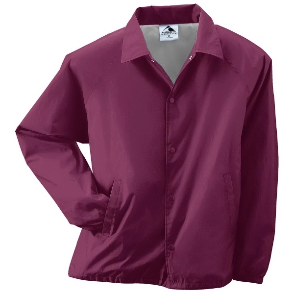 Adult water-resistant nylon coach's jacket lined with polyester featuring a snap... from ASI 37461 Augusta Sportswear