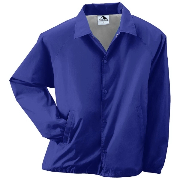 Adult water-resistant nylon coach's jacket lined with polyester featuring a snap... from ASI 37461 Augusta Sportswear