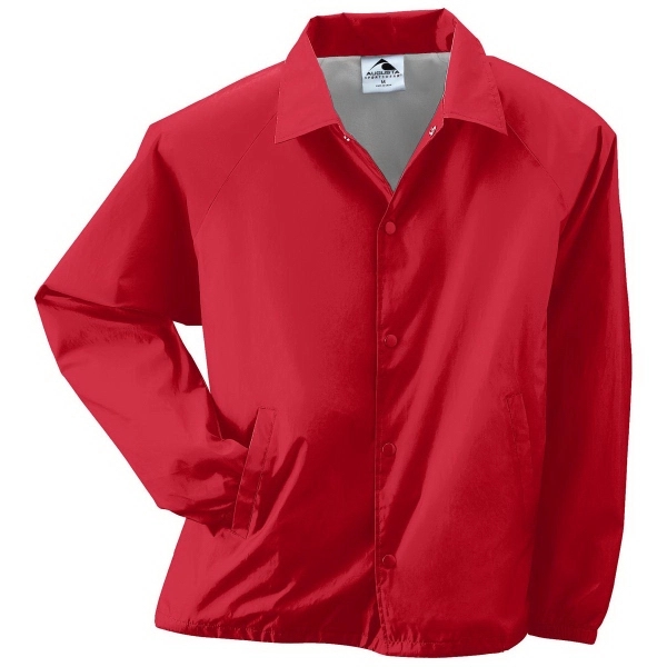 Adult water-resistant nylon coach's jacket lined with polyester featuring a snap... from ASI 37461 Augusta Sportswear