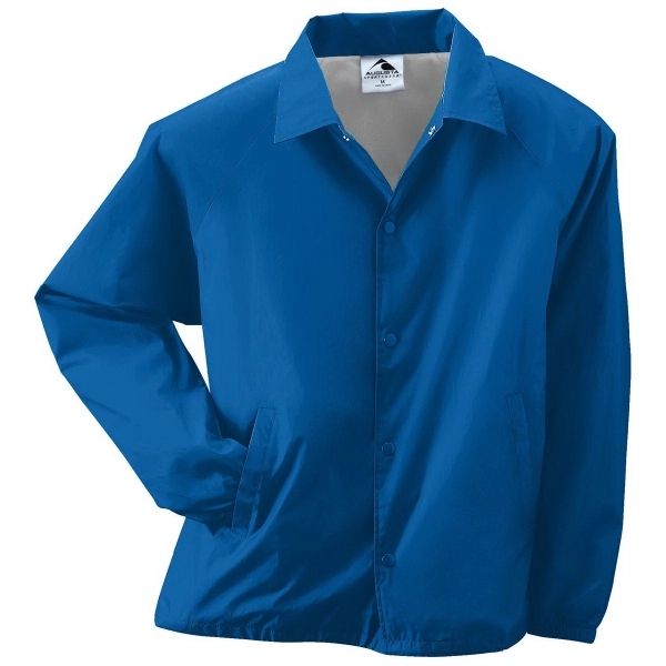 Adult water-resistant nylon coach's jacket lined with polyester featuring a snap... from ASI 37461 Augusta Sportswear