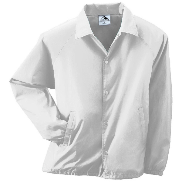 Adult water-resistant nylon coach's jacket lined with polyester featuring a snap... from ASI 37461 Augusta Sportswear