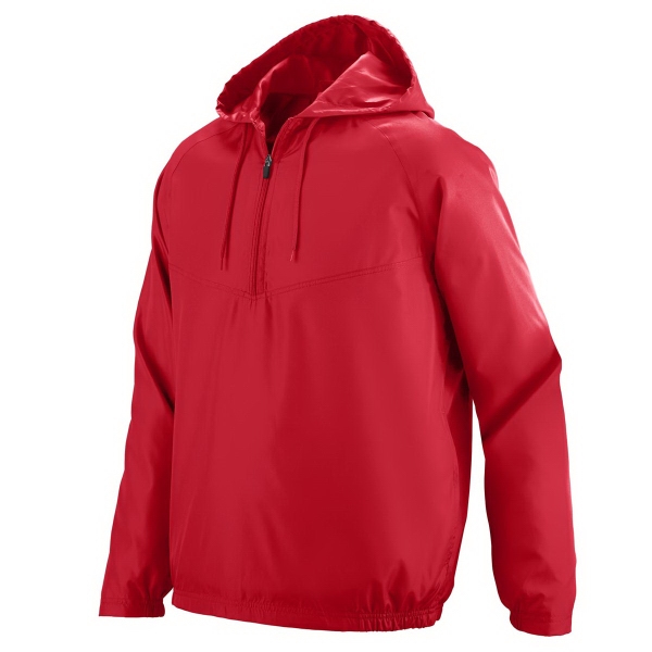 Adult half-zip style hooded pullover made of polyester with raglan sleeves.... from ASI 37461 Augusta Sportswear