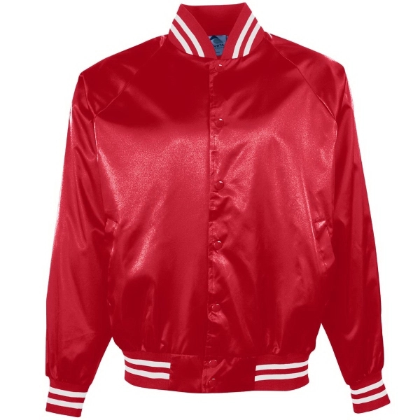 Adult baseball jacket made of a nylon satin shell with polyester... from ASI 37461 Augusta Sportswear