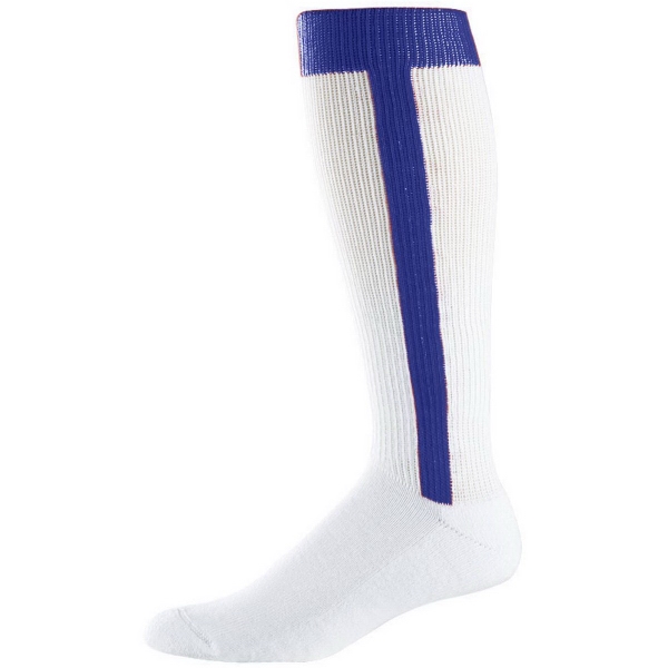Youth size, knee-length baseball stirrup tube socks with color stripe knitted... from ASI 37461 Augusta Sportswear