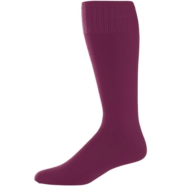 Intermediate size, knee-length tube game socks that sit slightly below the... from ASI 37461 Augusta Sportswear