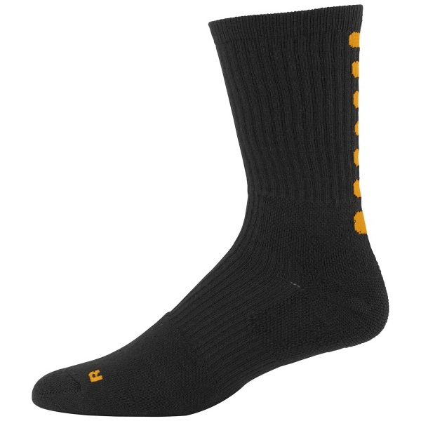 Intermediate size, calf-length color-block crew sock with contrast color stripe on... from ASI 37461 Augusta Sportswear