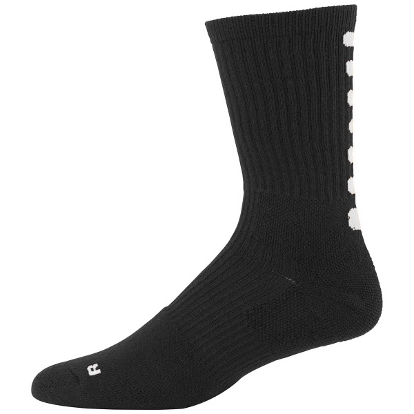 Intermediate size, calf-length color-block crew sock with contrast color stripe on... from ASI 37461 Augusta Sportswear