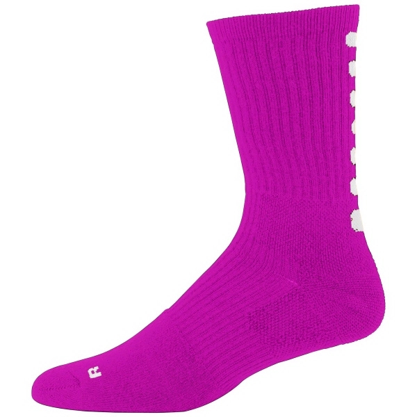 Intermediate size, calf-length color-block crew sock with contrast color stripe on... from ASI 37461 Augusta Sportswear