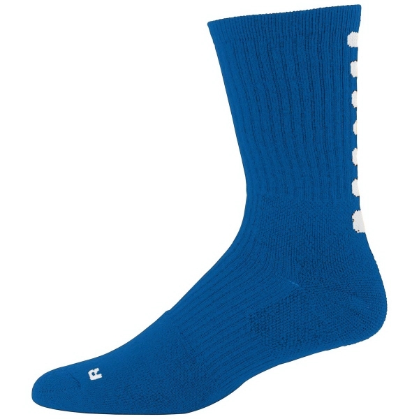 Intermediate size, calf-length color-block crew sock with contrast color stripe on... from ASI 37461 Augusta Sportswear