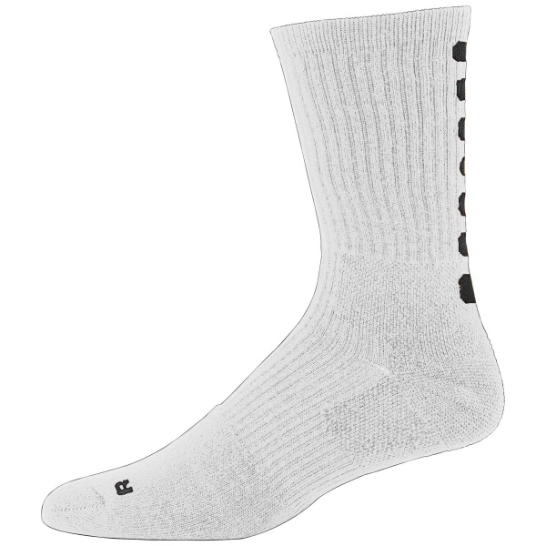 Intermediate size, calf-length color-block crew sock with contrast color stripe on... from ASI 37461 Augusta Sportswear
