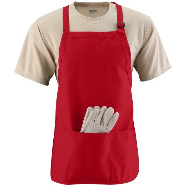 Polyester/cotton twill apron with triple-divided pouch pocket that's sold blank.... from ASI 37461 Augusta Sportswear