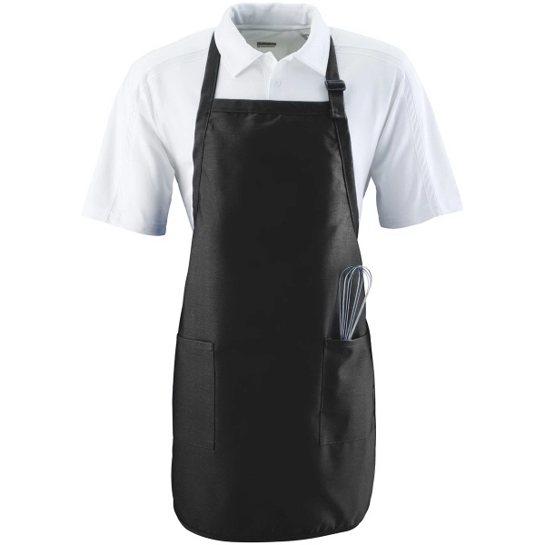 Polyester/cotton twill apron with neck strap, waist ties and patch pockets... from ASI 37461 Augusta Sportswear