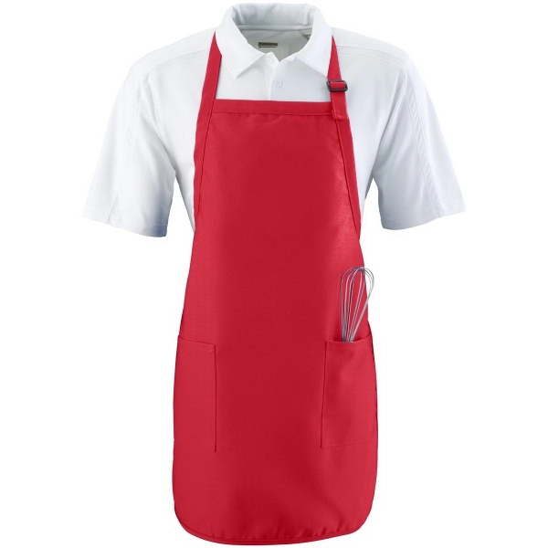 Polyester/cotton twill apron with neck strap, waist ties and patch pockets... from ASI 37461 Augusta Sportswear