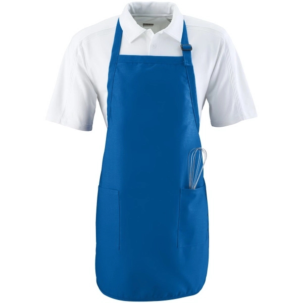 Polyester/cotton twill apron with neck strap, waist ties and patch pockets... from ASI 37461 Augusta Sportswear