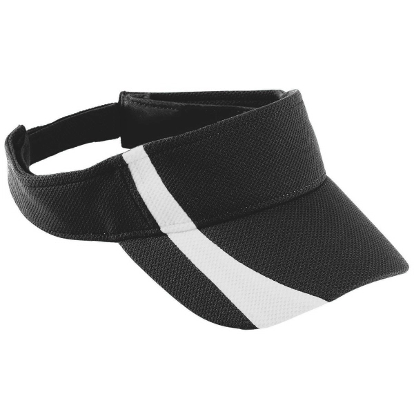 Adult adjustable wicking mesh three-panel visor made from 100% polyester.... from ASI 37461 Augusta Sportswear