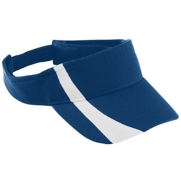 Adult adjustable wicking mesh three-panel visor made from 100% polyester.... from ASI 37461 Augusta Sportswear