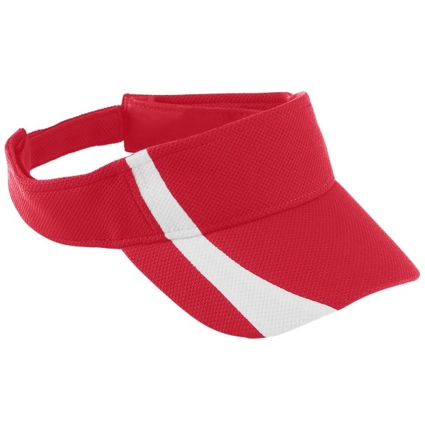 Adult adjustable wicking mesh three-panel visor made from 100% polyester.... from ASI 37461 Augusta Sportswear