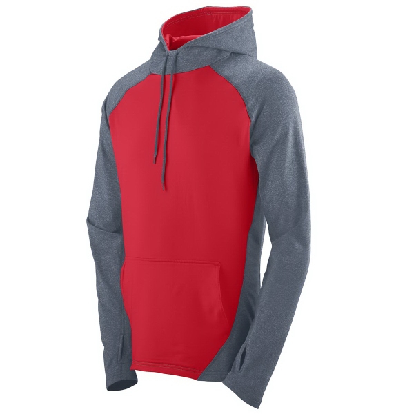 Adult polyester/spandex hoody with 4-way stretch, moisture wicking, and raglan sleeves.... from ASI 37461 Augusta Sportswear
