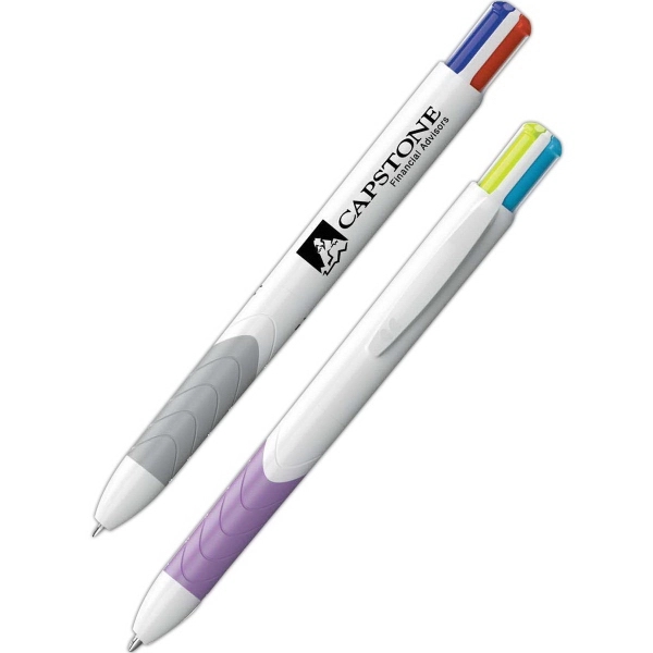 Retractable Ballpoint Pen. 4 ink colors in one pen. Slim profile... from ASI 84833 Newell Custom Writing Instruments / Newell Brands